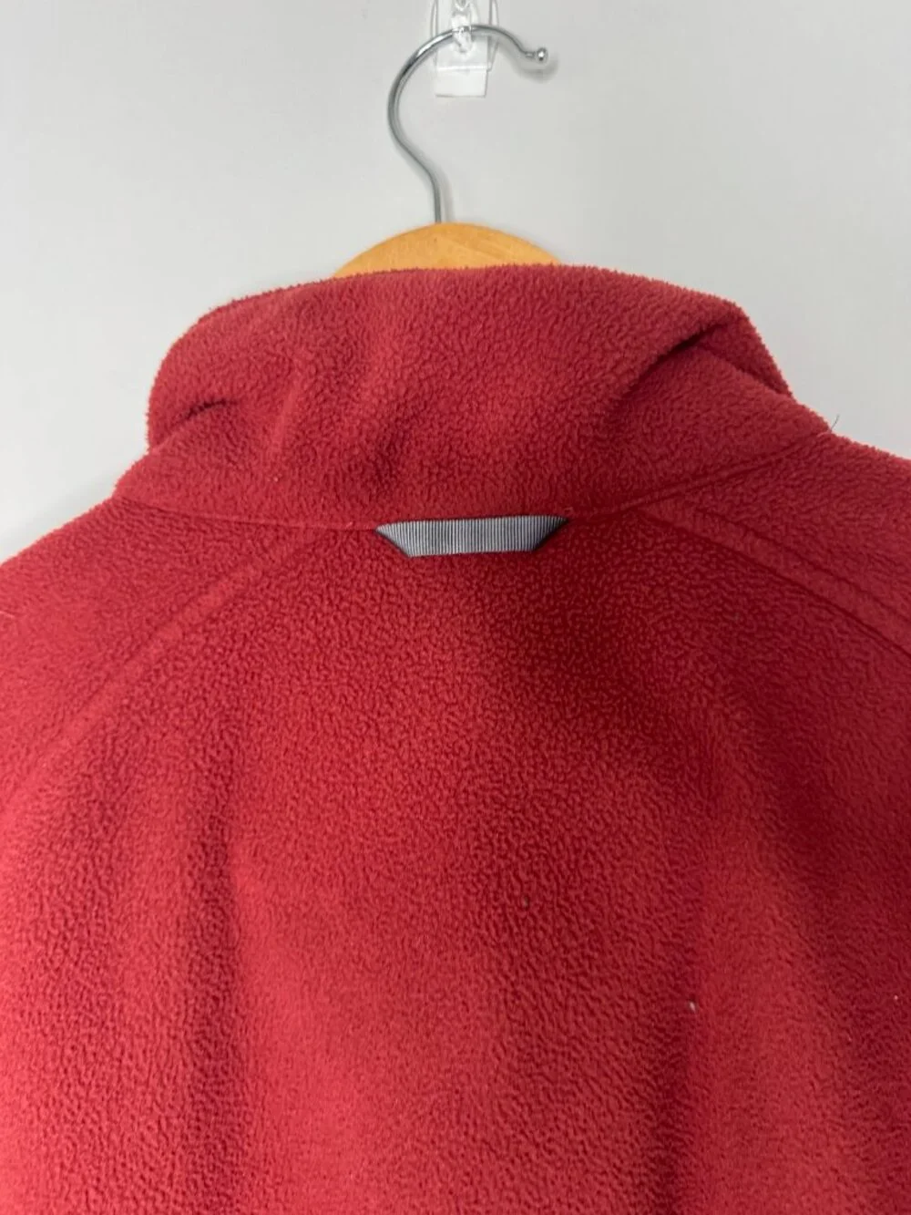 The North Face Mens XL Polyester Fleece Full Zip Dark Red Jacket Zip Pockets AXM